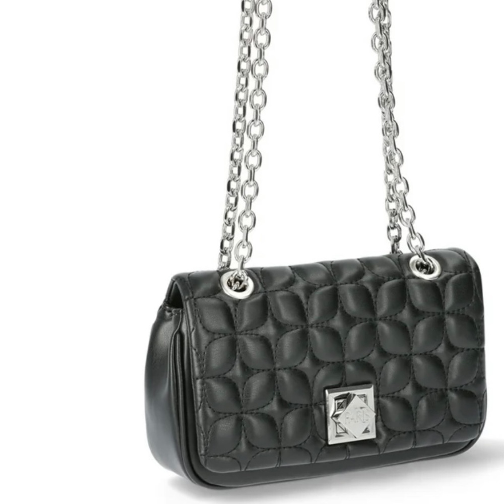 Chained Crossbody Bag Black with Silver Hardware/Chain